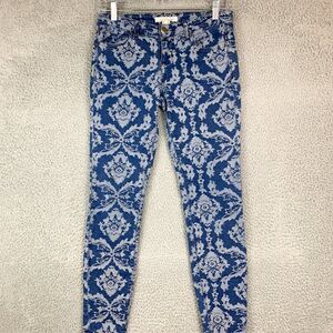 Life in Progress Jeans Womens 26 Blue Floral Stretch Low Rise Outdoor Casual‎